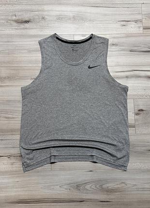 Сіра спортивна майка найк nike dri-fit breathe training tank top, xl, оригінал