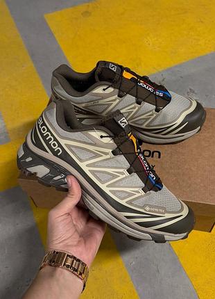Кроссовки salomon xt-6 gore-tex vintage khaki