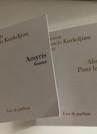 Пробники асортимент 2ml maison francis kurkdjian  amyris femme absolue pour le soir