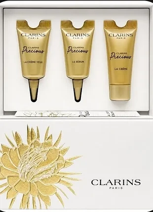 Набор clarins антивозрастной крем для лица, сыворотка и крем под глаза