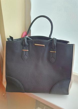 Сумка жіноча dorothy perkins ділового стилю, чорно-бежева