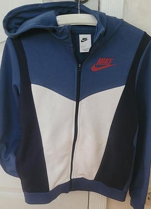 Толстовка для хлопчиків nike на блискавці з капюшоном та кишенями