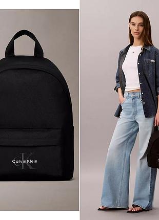Новий оригінальний міні-рюкзак calvin klein | чорний жіночий міський рюкзак