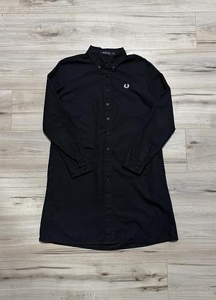 Чорна сукня сорочка жіноча фред перрі fred perry oxford cotton shirt dress, uk 14 (факт l), оригінал
