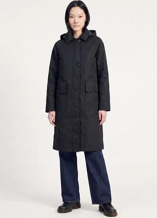 Новый вощеный плащ-пальто elle waxed cotton long coat (размер l/42) с бирками. оригинал!