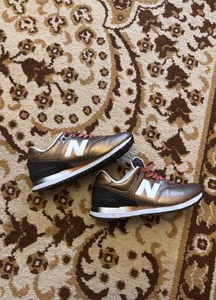 Кросівки жіночі new balance 574 бронзовий металік