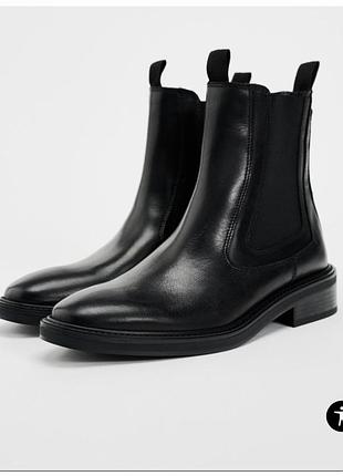 Zara шкіряні черевики челсі 4