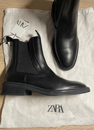 Zara шкіряні черевики челсі 3
