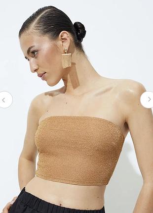 Жіночий топ h&m бежевий, з люрексом