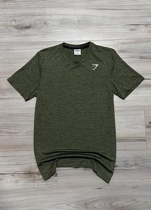 Хаки футболка спортивная джимшлак gymshark arrival marl, m, оригинал