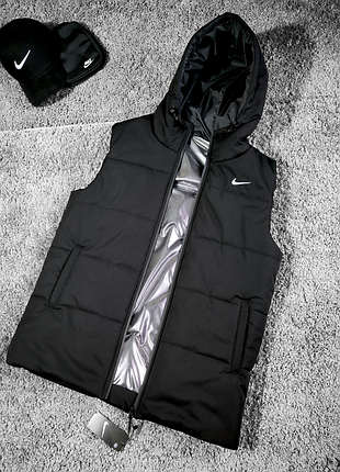 🔥топ мужская жилетка nike черная (капюшон)🔥