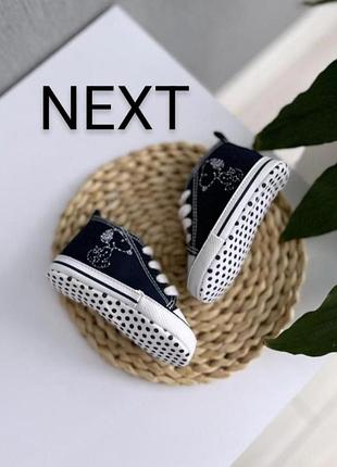 Пінетки кеди бренду next верх джинсова  котонова тканина  uk  3   eur  19