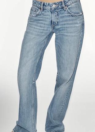 Жіночі джинси zara trf wide leg блакитні