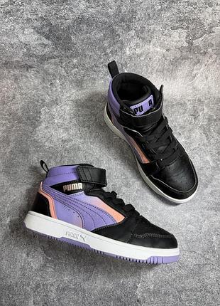Оригінальні високі кросівки puma rebound v6 mid на липучці хайтопи