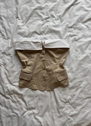 Топ бандо zara бежевий