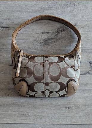 Винтажная сумка-хобо coach ergo с конва и фирменным узором