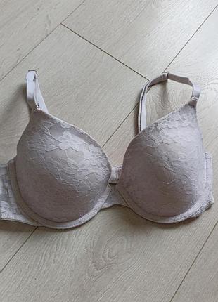 Белый бюстгальтер ажурный бюст кружевной лиф кружевый pink victoria's secret 75b 70c