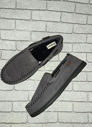 Домашні капці dearfoams men's keaton microsuede moccasin slipper