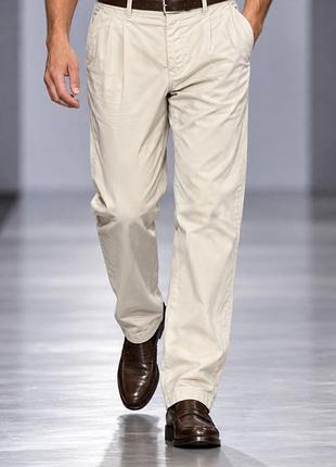 Чоловічі штани boss hugo boss кремові l/xl бавовна made in italy