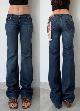 Новые с биркой only джинсы 34 xs 36 s синие низкая талия посадка прямые клеш flared bootcut vintage винтаж 2000s 90s ретро y2k