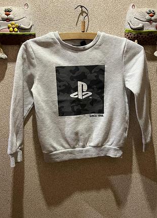 Сірий дитячий світшот (реглан) із ліцензійним логотипом playstation від бренду primark.