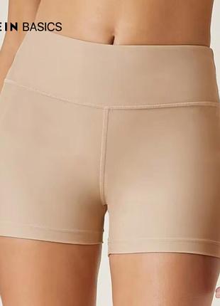 Базовые бежевые велосипедки / спортивные шорты shein с высокой посадкой. 2