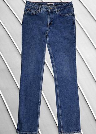 Женские джинсы Tommy hilfiger m l eu38 eu40 uqu10 u12 ua44 ua46 синие прямые классические деним высокая посадка джинсы прямого кроя
