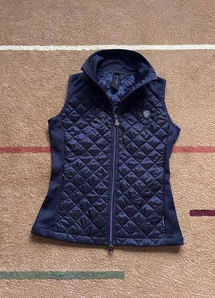Женская стёганая жилетка-гибрид covalliero combi waistcoat (модель combi vest) в тёмно-синем цвете (dark navy) размер xs