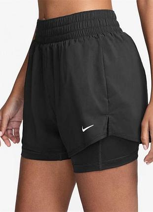 Шорты nike pro flex women's 2-in-1 black/black/thunder grey