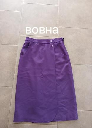 Винтажная шерстяная миди юбка трендового фиолетового цвета