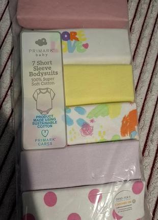 Чоловічки для дівчаток primark baby, 6 шт.