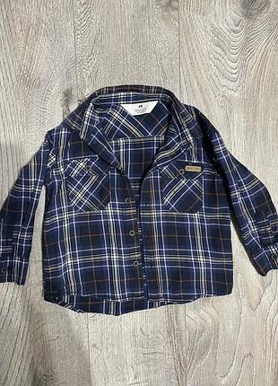 Сорочка для хлопчика h&m у клітинку, розмір 98