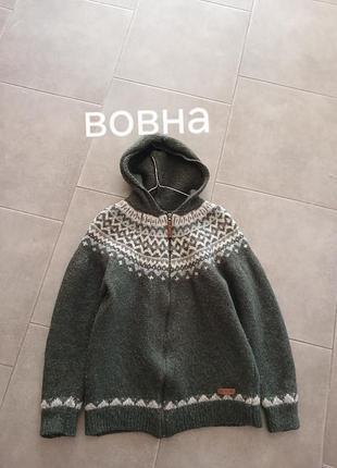Вовняний светр з капюшоном і замком