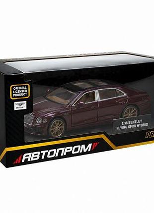 Машина металлическая автопром 1:38 "bentley flying spur hybrid" на батарейках свет, звук