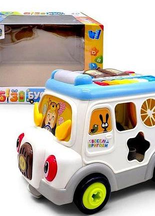 Музичний бізібус 45585 (12) “wtoys”, 2 види, озвучування українською мовою, каталка, підсвічування, пісні, ноти, мелодії, кілька