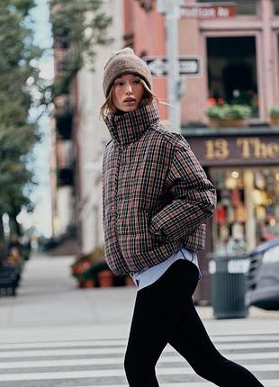 Жіноча пухова куртка пуховик стьобаний анорак zara