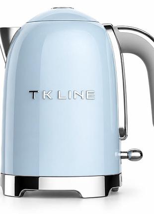 Электрочаный t.k.line tk00280-bl из нержавеющей стали 1.7 л 3000 вт голубой
