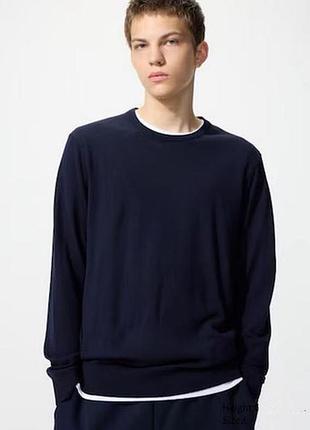 Мʼякий чоловічий вовняний джемпер, светр uniqlo , мериносова  вовна