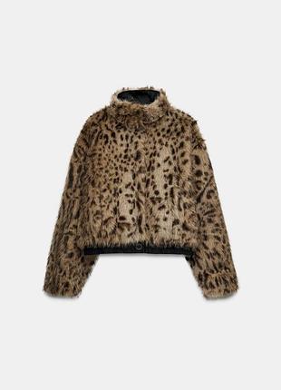 Жіноча двостороння куртка шубка з еко хутра zara
