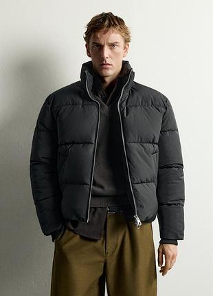 Чоловіча пухова куртка пуховик стьобана куртка zara