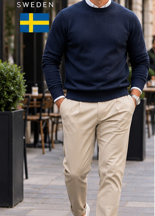 Мужские чиносы h&amp;m бежевые l 50 w34 - 100% хлопок, классические брюки smart casual, с биркой