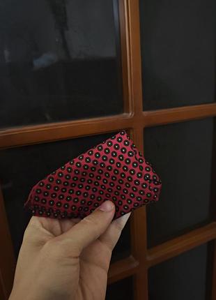 Платок мужской платок в карман пиджака нагрудный треугольник бордовый в горошек платина