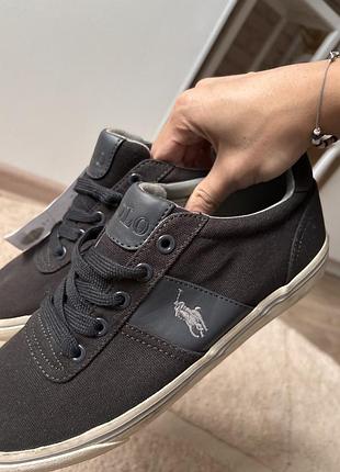 Кеди polo ralph lauren hanford у темно-сірому кольорі