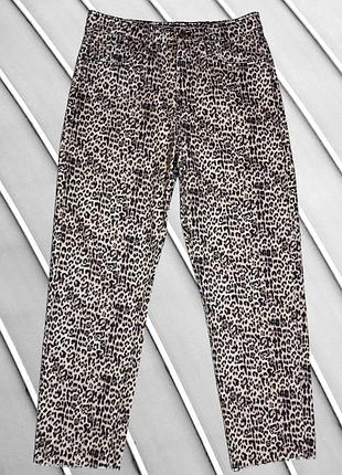 Жіночі джинси river island m l uk10 eu38 eu40 ua44 ua46 mom леопардові принт стрейч висока посадка завужені штани денім анімалістичний візерунок