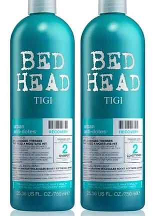 Набір для сухого та пошкодженого волосся tigi bed head urban antidotes recovery (шампунь 750 мл + кондиціонер 750 мл)