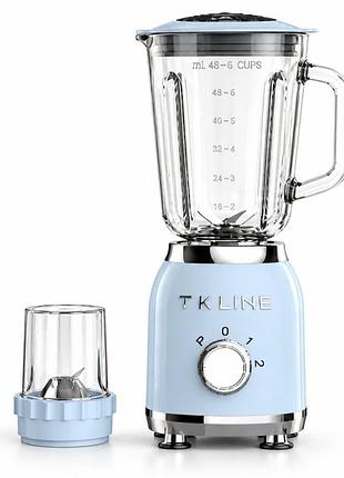 Блендер стационарный t.k.line tk00282-bl 2в1 1.5 л 3000 вт голубой