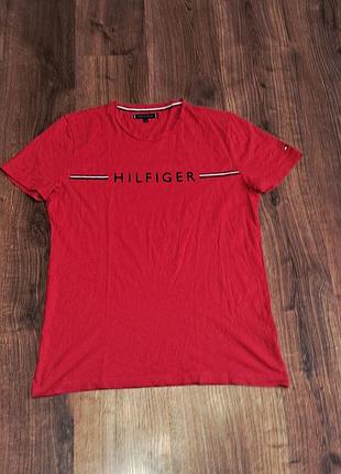 Чоловіча унікальна футболка tommy hilfiger з великим лого оригінал