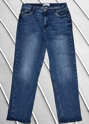 Жіночі джинси denim co xl eu42 uk14 ua48 сині прямі стрейч з високою посадкою базові стрейчеві прямого крою