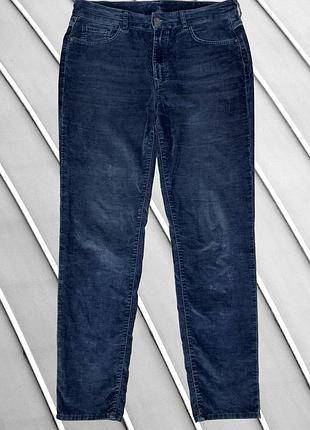 Жіночі штани massimo dutti l xl eu40 eu42 uk12 uk14 ua46 ua48 сині вельветові slim стрейч високої посадки облягаючі джинси вузькі слім