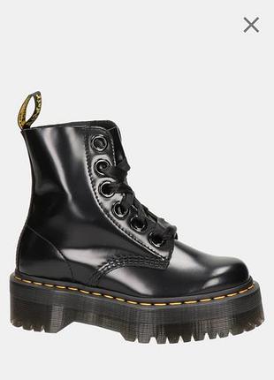 Черевики жіночі dr. martens molly на платформі чорні